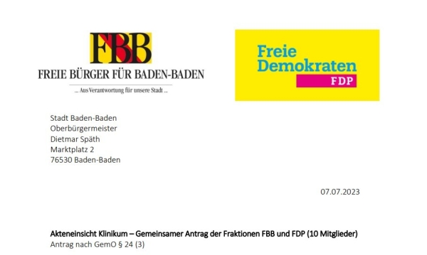 FBB und FDP fordern Akteneinsicht